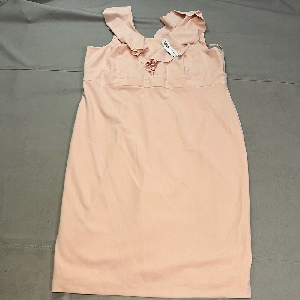 NEW Chicos Dress Ruffle Blush Pink‎ Sheath Dress-4X Plus/20- Coquette Girl-4484